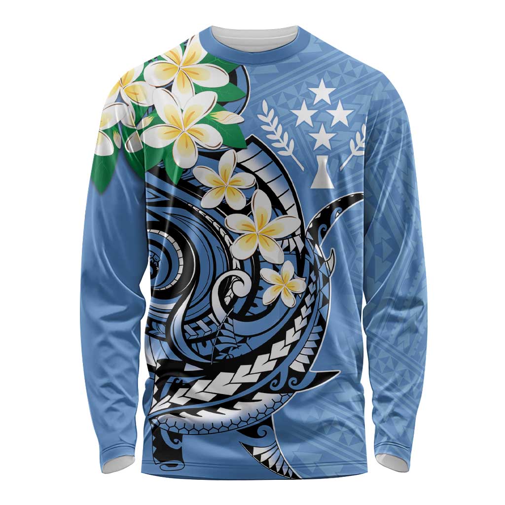 FSM Kosrae Polynesian Shark Tattoo Personalised Long Sleeve Shirt