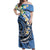 FSM Kosrae Polynesian Shark Tattoo Personalised Off Shoulder Maxi Dress