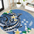 FSM Kosrae Polynesian Shark Tattoo Personalised Round Carpet