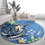 FSM Kosrae Polynesian Shark Tattoo Personalised Round Carpet