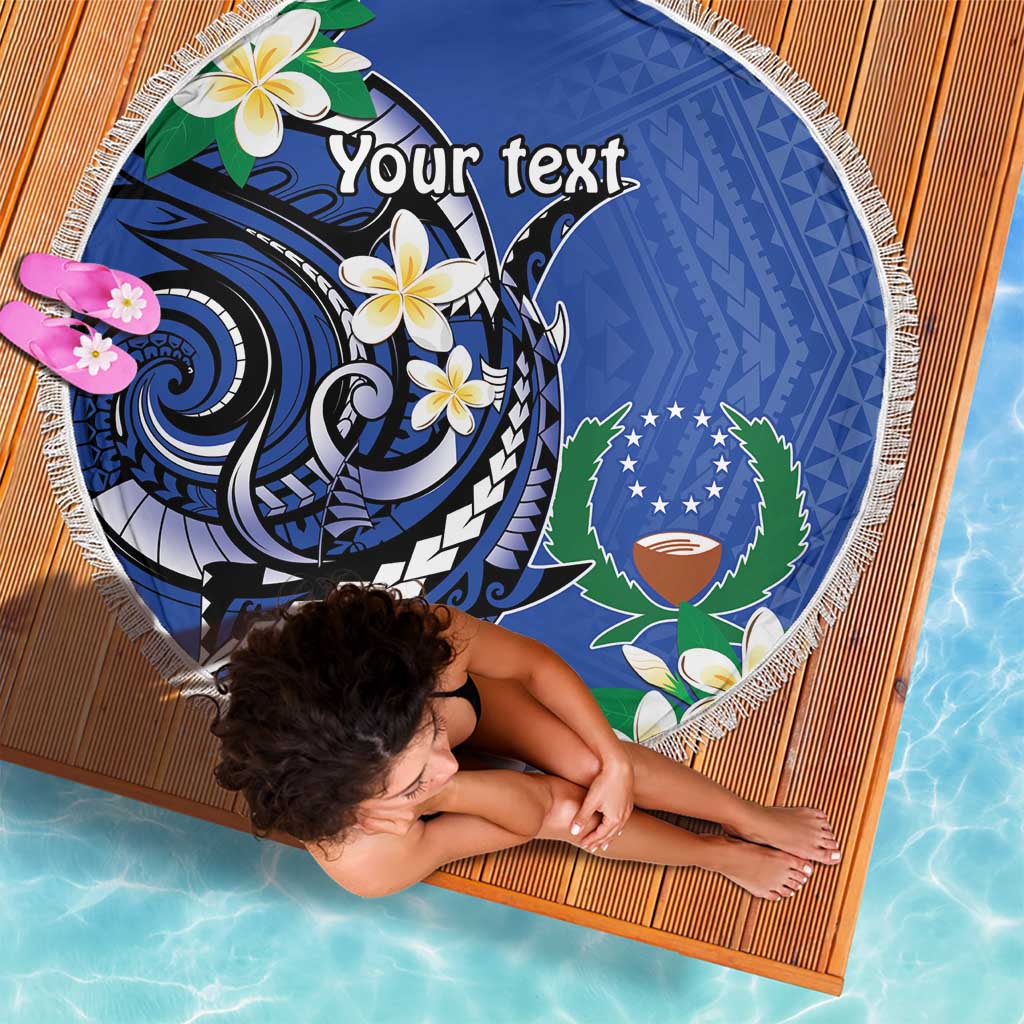 FSM Pohnpei Polynesian Shark Tattoo Personalised Beach Blanket
