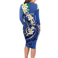 FSM Pohnpei Polynesian Shark Tattoo Personalised Long Sleeve Bodycon Dress