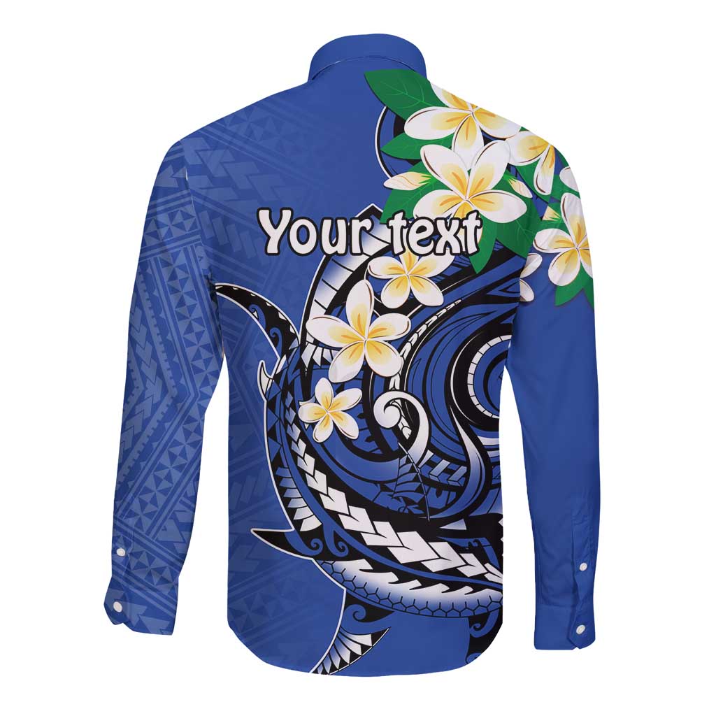 FSM Pohnpei Polynesian Shark Tattoo Personalised Long Sleeve Button Shirt