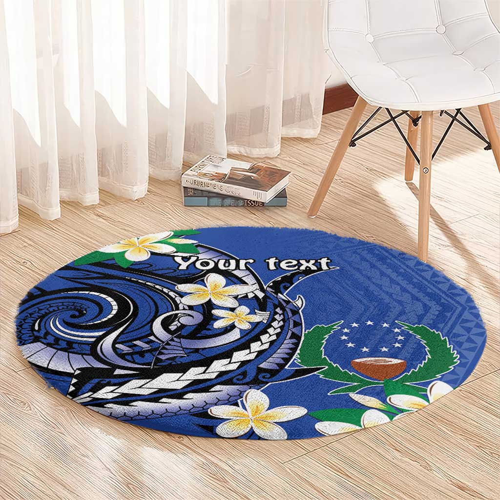 FSM Pohnpei Polynesian Shark Tattoo Personalised Round Carpet