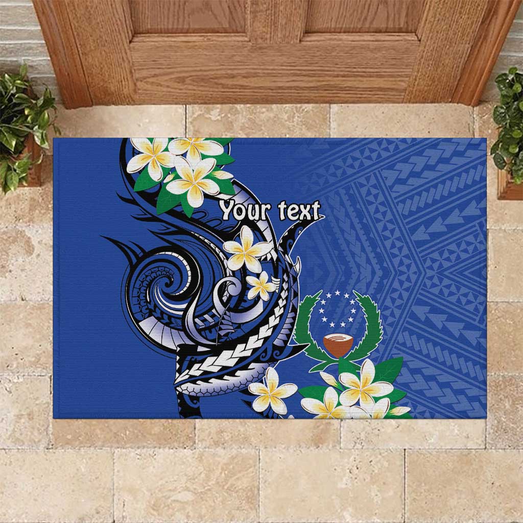 FSM Pohnpei Polynesian Shark Tattoo Personalised Rubber Doormat