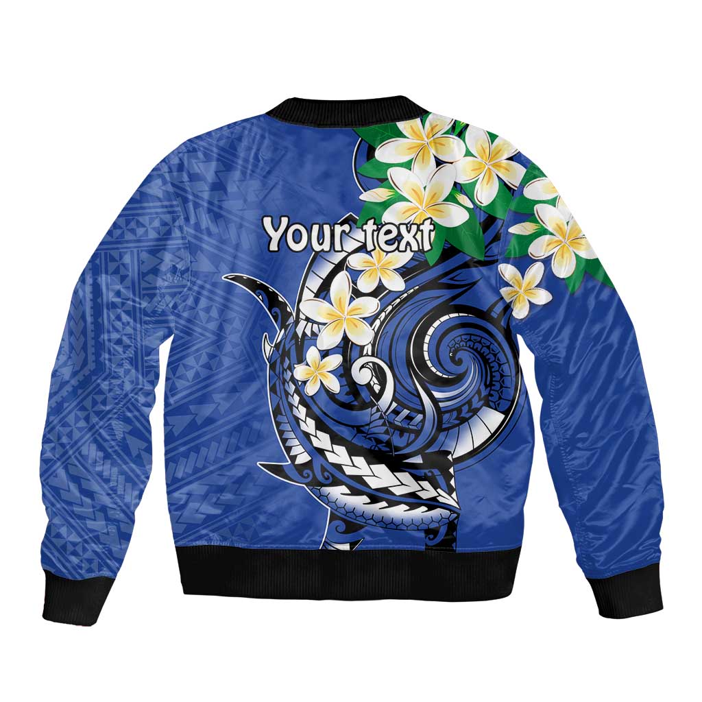 FSM Pohnpei Polynesian Shark Tattoo Personalised Sleeve Zip Bomber Jacket