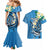 FSM Yap State Polynesian Shark Tattoo Personalised Couples Matching Mermaid Dress and Hawaiian Shirt