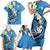 FSM Yap State Polynesian Shark Tattoo Personalised Family Matching Short Sleeve Bodycon Dress and Hawaiian Shirt