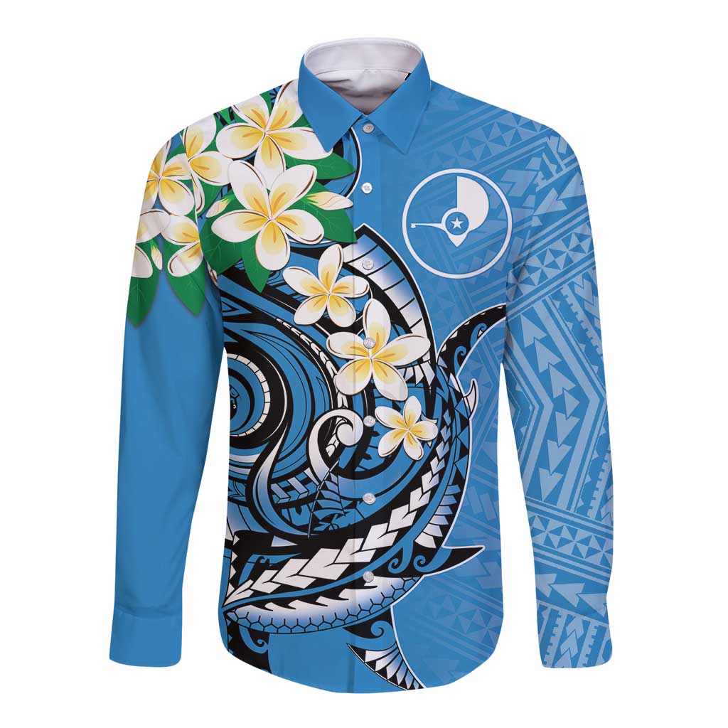 FSM Yap State Polynesian Shark Tattoo Personalised Long Sleeve Button Shirt