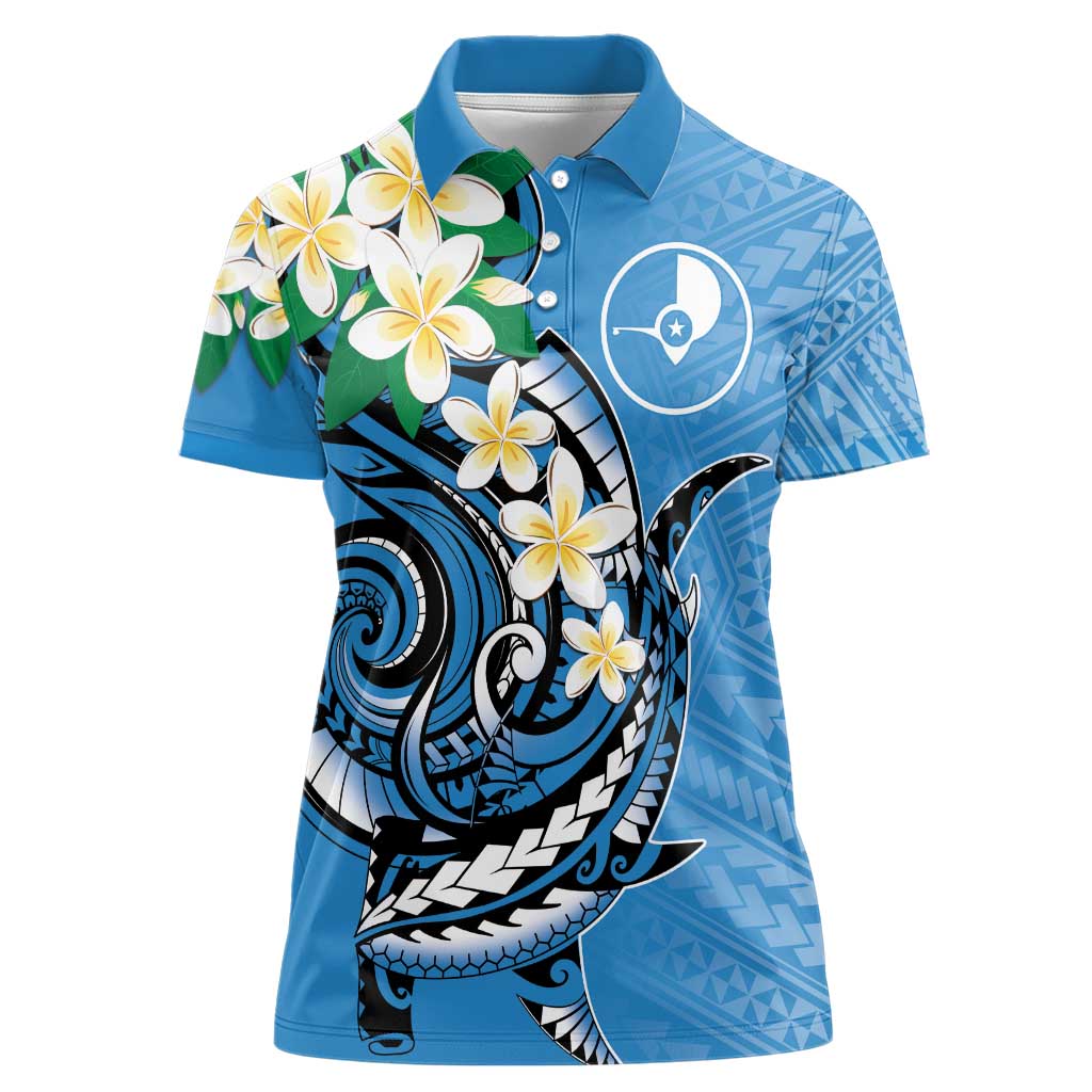 FSM Yap State Polynesian Shark Tattoo Personalised Women Polo Shirt