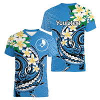 FSM Yap State Polynesian Shark Tattoo Personalised Women V-Neck T-Shirt