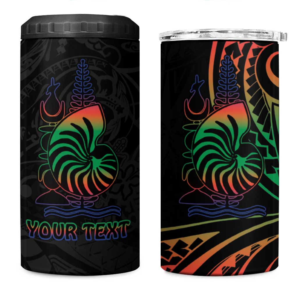 New Caledonia Polynesian Tatoo Personalised 4 in 1 Can Cooler Tumbler