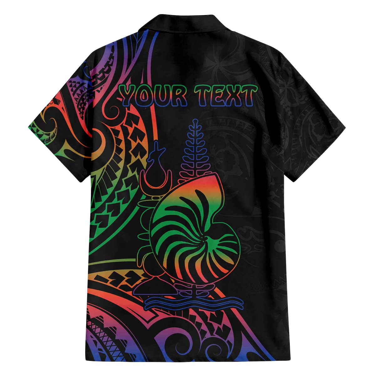 New Caledonia Polynesian Tatoo Personalised Family Matching Off The Shoulder Long Sleeve Dress and Hawaiian Shirt