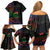 New Caledonia Polynesian Tatoo Personalised Family Matching Off Shoulder Short Dress and Hawaiian Shirt