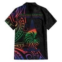 New Caledonia Polynesian Tatoo Personalised Family Matching Short Sleeve Bodycon Dress and Hawaiian Shirt