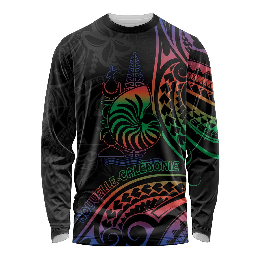 New Caledonia Polynesian Tatoo Personalised Long Sleeve Shirt