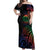 New Caledonia Polynesian Tatoo Personalised Off Shoulder Maxi Dress