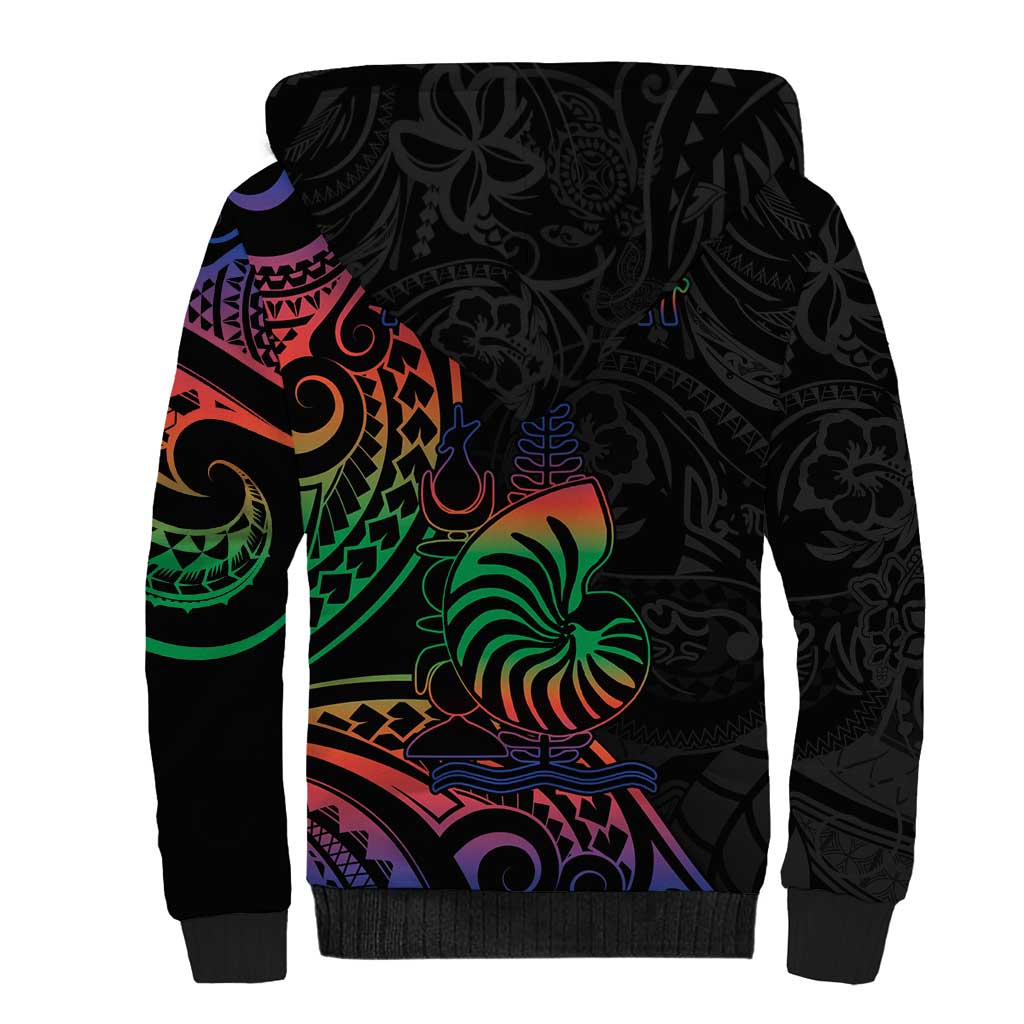 New Caledonia Polynesian Tatoo Personalised Sherpa Hoodie