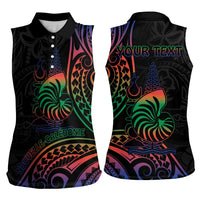 New Caledonia Polynesian Tatoo Personalised Women Sleeveless Polo Shirt