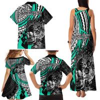 personalised-polynesia-skull-family-matching-tank-maxi-dress-and-hawaiian-shirt-tattoo-in-the-style-of-maori-with-marine-life-aqua