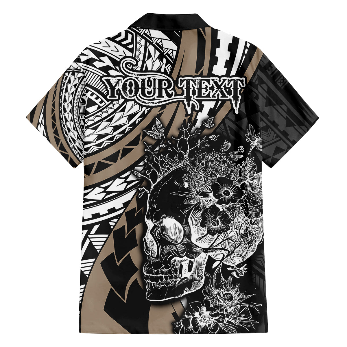personalised-polynesia-skull-family-matching-tank-maxi-dress-and-hawaiian-shirt-tattoo-in-the-style-of-maori-with-marine-life-gold