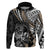 Personalised Polynesia Skull Hoodie Tattoo In The Style Of Maori With Marine Life Gold LT9 Gold - Polynesian Pride