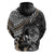 Personalised Polynesia Skull Hoodie Tattoo In The Style Of Maori With Marine Life Gold LT9 - Polynesian Pride