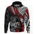 Personalised Polynesia Skull Hoodie Tattoo In The Style Of Maori With Marine Life Red LT9 Red - Polynesian Pride