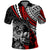 Personalised Polynesia Skull Polo Shirt Tattoo In The Style Of Maori With Marine Life Red LT9 Red - Polynesian Pride