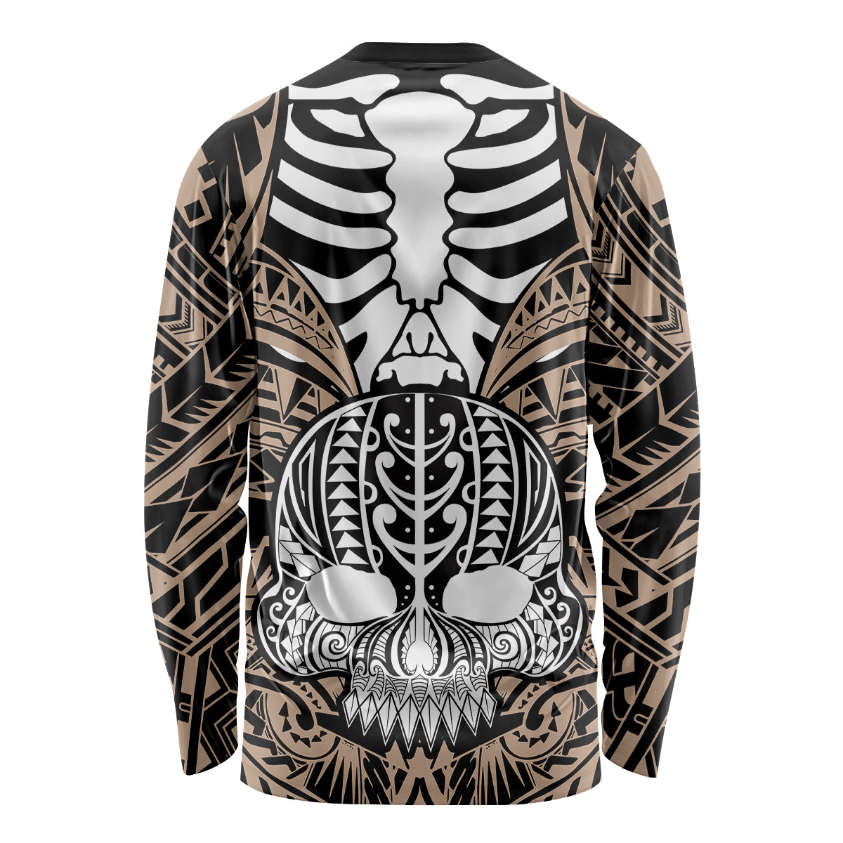 personalised-polynesia-skull-long-sleeve-shirt-with-boars-tusk-gold-arty-vibe