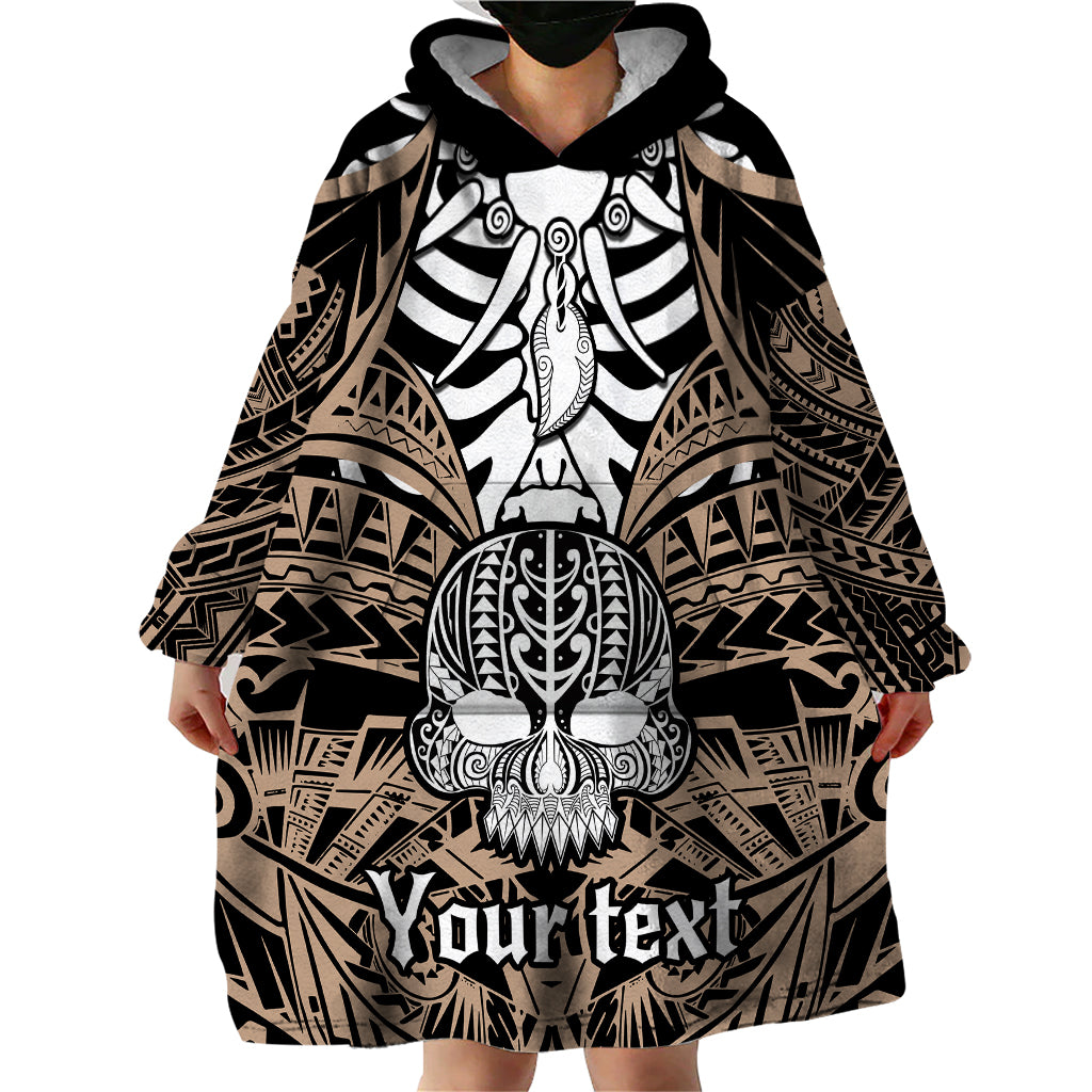 personalised-polynesia-skull-wearable-blanket-hoodie-with-boars-tusk-gold-arty-vibe