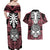 personalised-polynesia-skull-couples-matching-off-shoulder-maxi-dress-and-hawaiian-shirt-with-boars-tusk-pink-arty-vibe