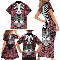 personalised-polynesia-skull-family-matching-short-sleeve-bodycon-dress-and-hawaiian-shirt-with-boars-tusk-pink-arty-vibe