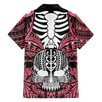 personalised-polynesia-skull-family-matching-short-sleeve-bodycon-dress-and-hawaiian-shirt-with-boars-tusk-pink-arty-vibe