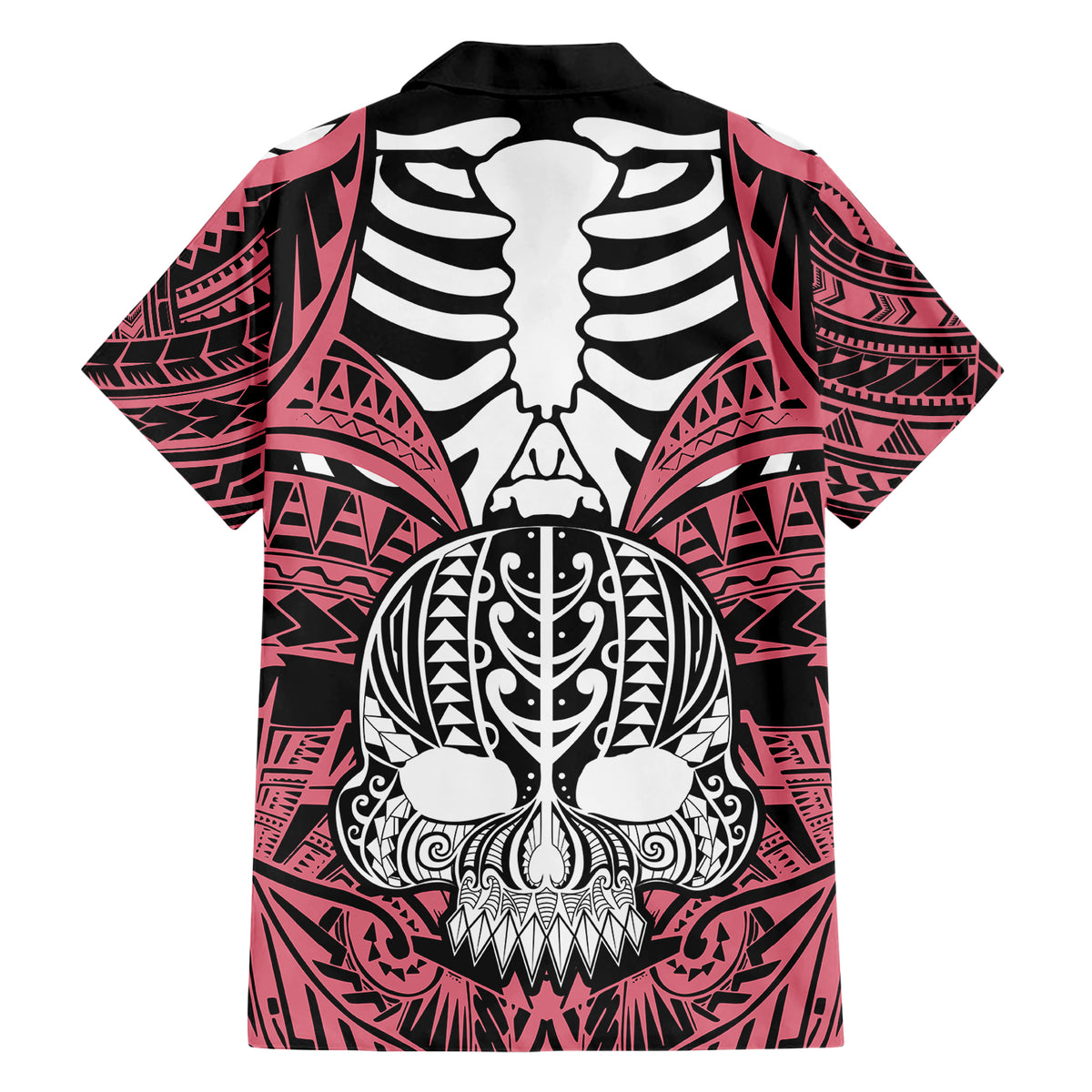 personalised-polynesia-skull-hawaiian-shirt-with-boars-tusk-pink-arty-vibe