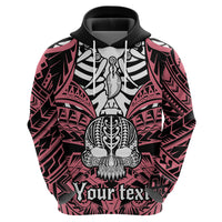 Personalised Polynesia Skull Hoodie With Boars Tusk Pink Arty Vibe LT9 - Polynesian Pride