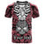Personalised Polynesia Skull T Shirt With Boars Tusk Pink Arty Vibe LT9 Pink - Polynesian Pride