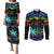 fiji-lgbt-couples-matching-puletasi-dress-and-long-sleeve-button-shirts-love-is-love-tapa-pattern-rainbow-water-color