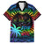 Fiji LGBT Family Matching Puletasi Dress and Hawaiian Shirt Love Is Love Tapa Pattern Rainbow Water Color LT9 Dad's Shirt - Short Sleeve Black - Polynesian Pride