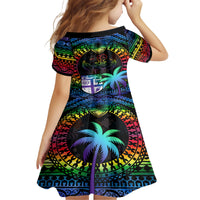 fiji-lgbt-family-matching-short-sleeve-bodycon-dress-and-hawaiian-shirt-love-is-love-tapa-pattern-rainbow-water-color