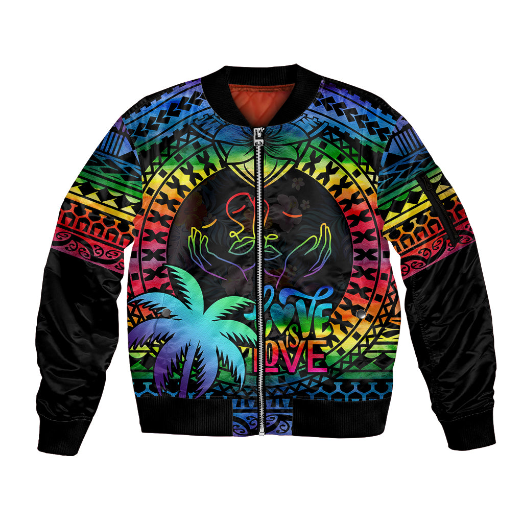 fiji-lgbt-sleeve-zip-bomber-jacket-love-is-love-tapa-pattern-rainbow-water-color