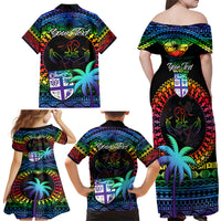 personalised-fiji-lgbt-family-matching-off-shoulder-maxi-dress-and-hawaiian-shirt-love-is-love-tapa-pattern-rainbow-water-color