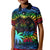 Personalised Fiji LGBT Kid Polo Shirt Love Is Love Tapa Pattern Rainbow Water Color LT9 Kid Black - Polynesian Pride