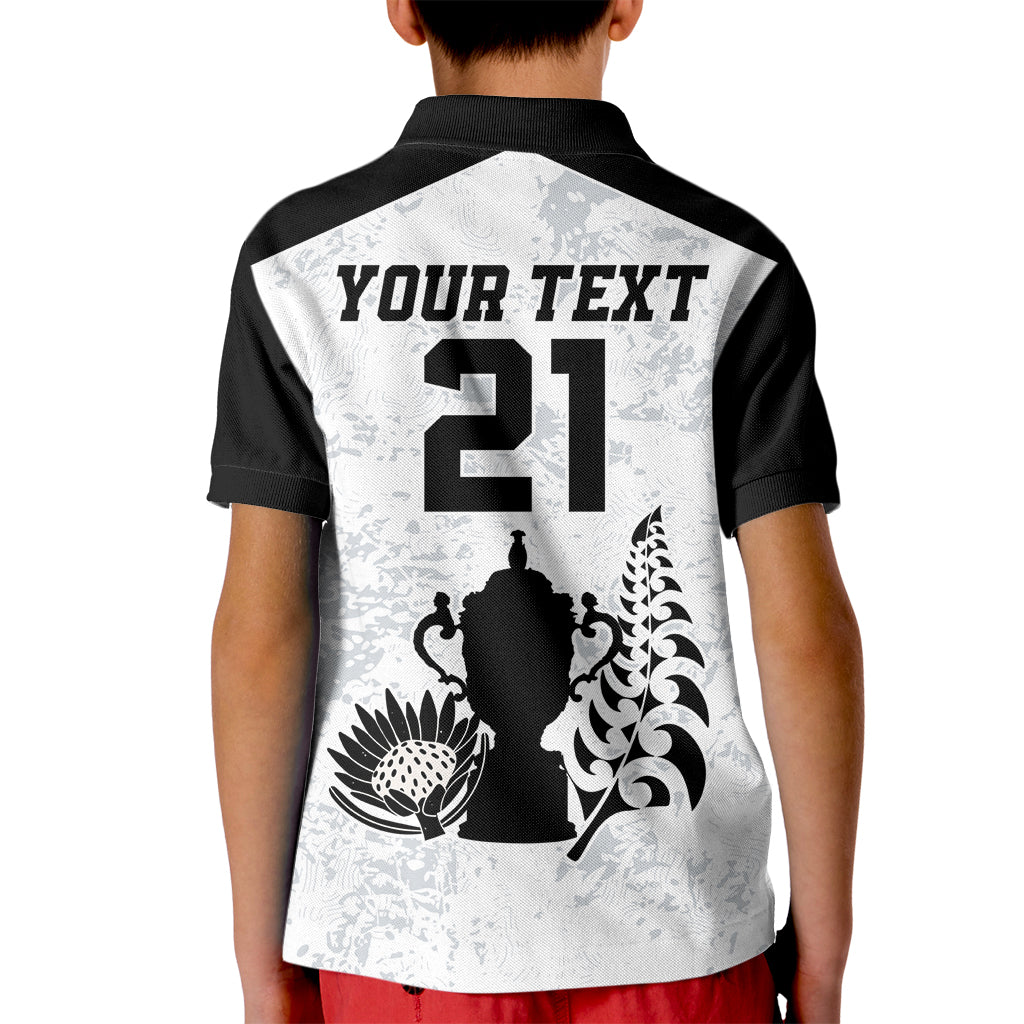 Custom New Zealand South Africa Rugby Kid Polo Shirt History Commemorative World Cup Winners Unique LT9 - Polynesian Pride