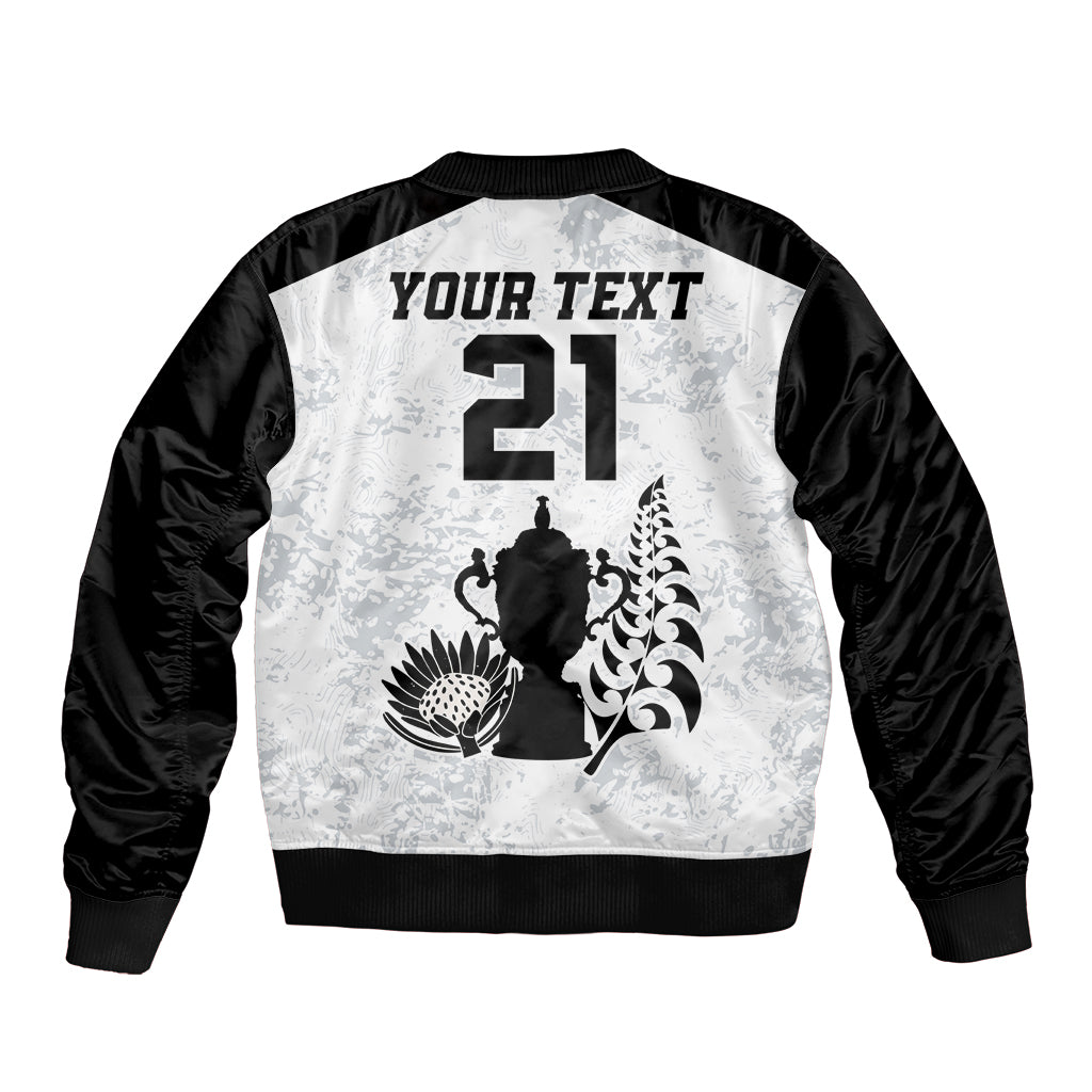 Custom New Zealand South Africa Rugby Sleeve Zip Bomber Jacket History Commemorative World Cup Winners Unique LT9 - Polynesian Pride