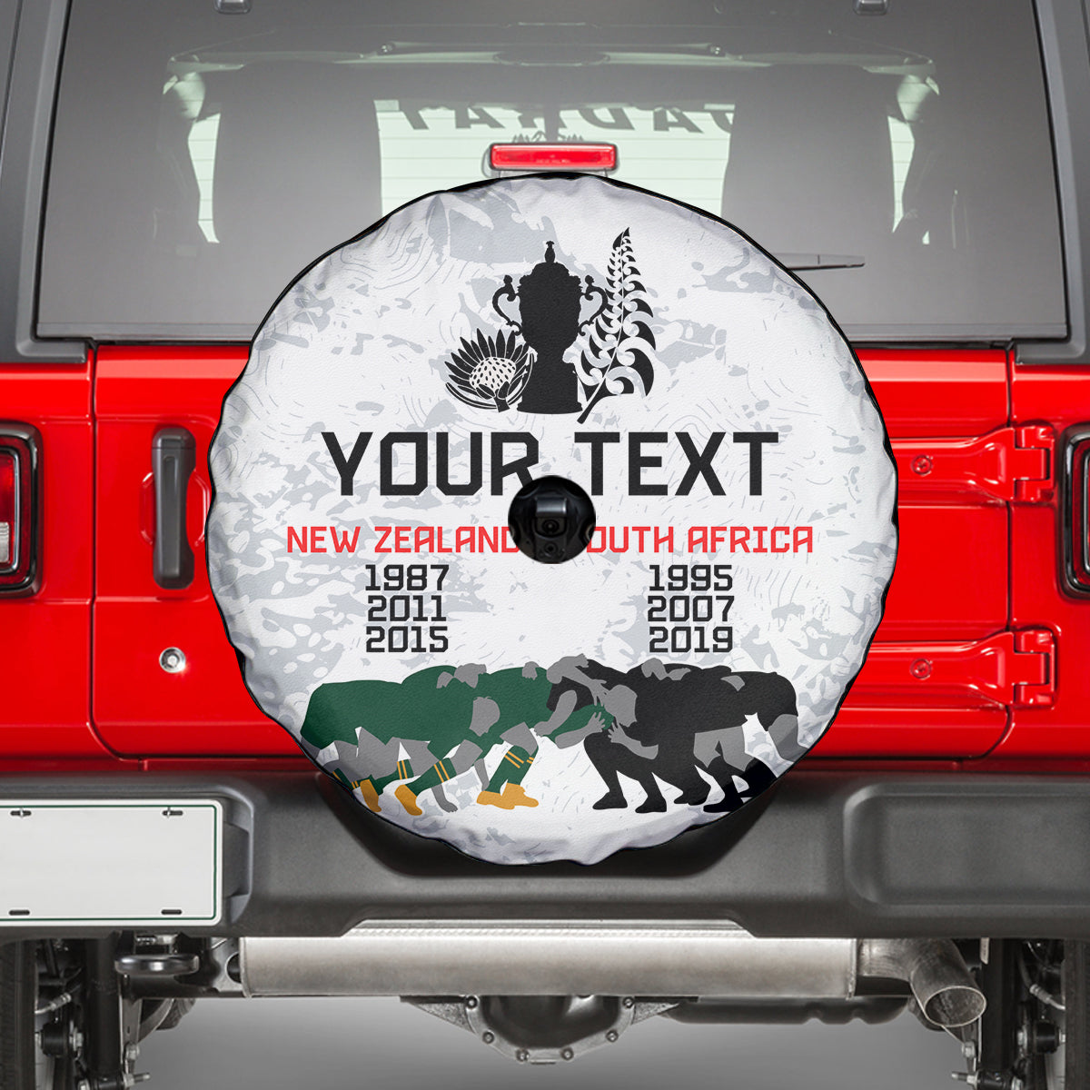 Custom New Zealand South Africa Rugby Spare Tire Cover History Commemorative World Cup Winners Unique LT9 - Polynesian Pride