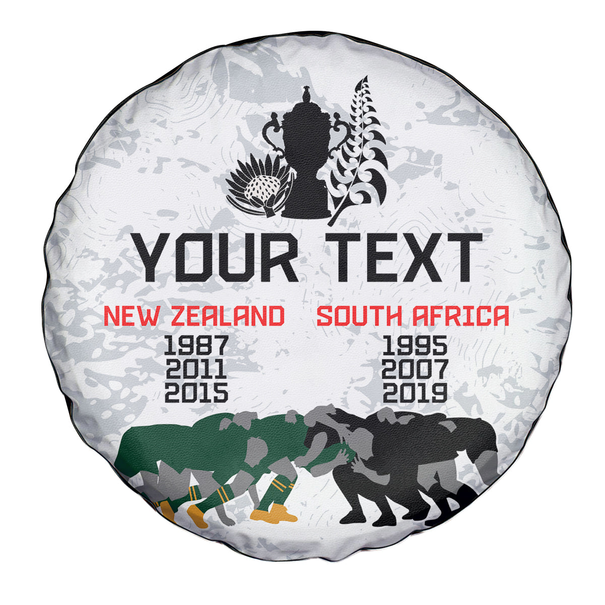 Custom New Zealand South Africa Rugby Spare Tire Cover History Commemorative World Cup Winners Unique LT9 - Polynesian Pride