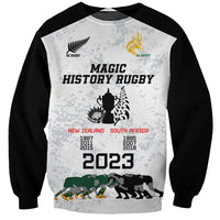 Custom New Zealand South Africa Rugby Sweatshirt History Commemorative World Cup Winners Unique LT9 Unisex White - Polynesian Pride