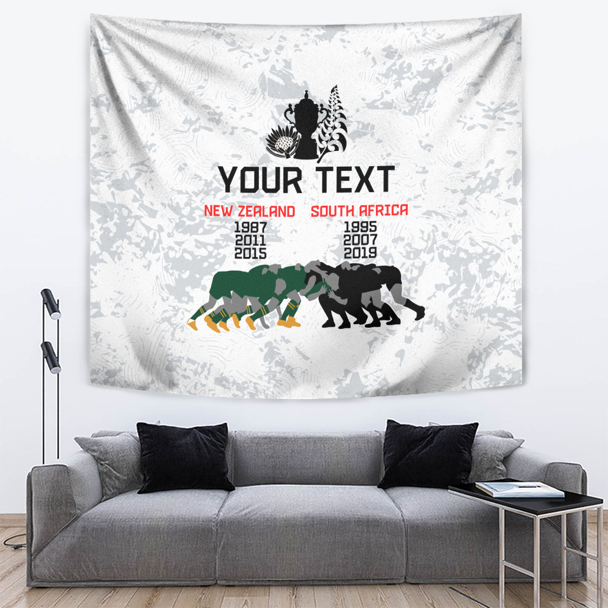 Custom New Zealand South Africa Rugby Tapestry History Commemorative World Cup Winners Unique LT9 - Polynesian Pride