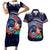 Felis Pusgua Guam Santa Couples Matching Short Sleeve Bodycon Dress and Hawaiian Shirt Merry Christmas with Polynesian Tribal